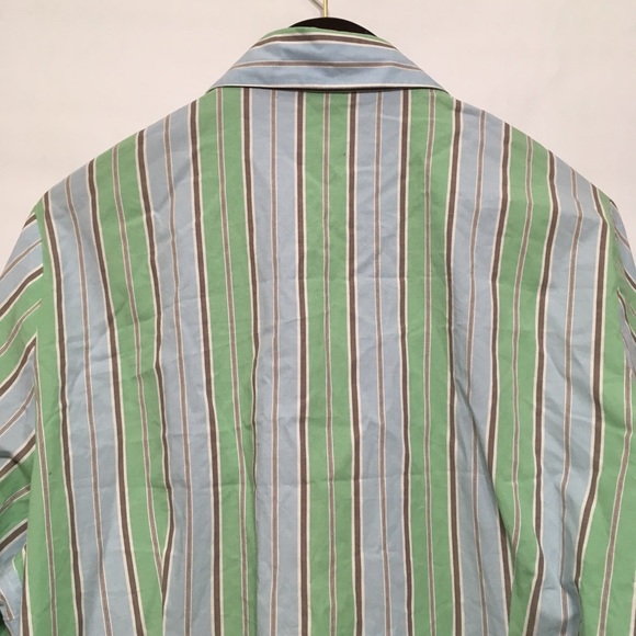 BODEN BLUE GREEN STRIPED BUTTON DOWN COLLAR SHIRT - Picture 2 of 8